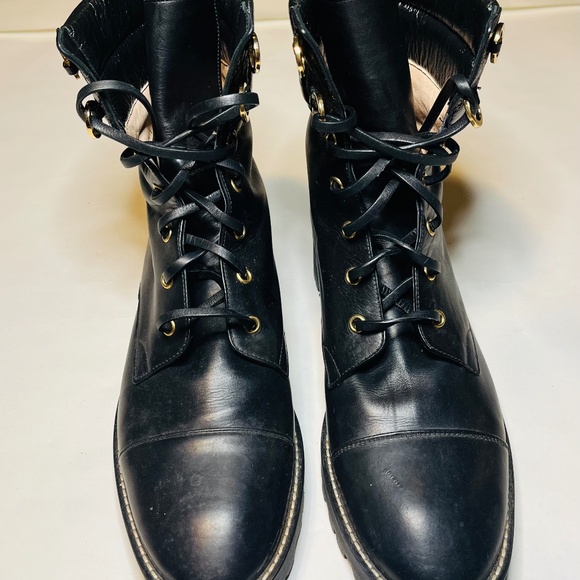 Stuart Weitzman Lexy Combat-style lace-up boots 9.5 - Picture 1 of 7